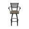 Holland Bar Stool Co Jackie with Arms 36 in. Swivel Bar Stool with Black Wrinkle Finish and Graph Cork Seat 415 - alternate 5